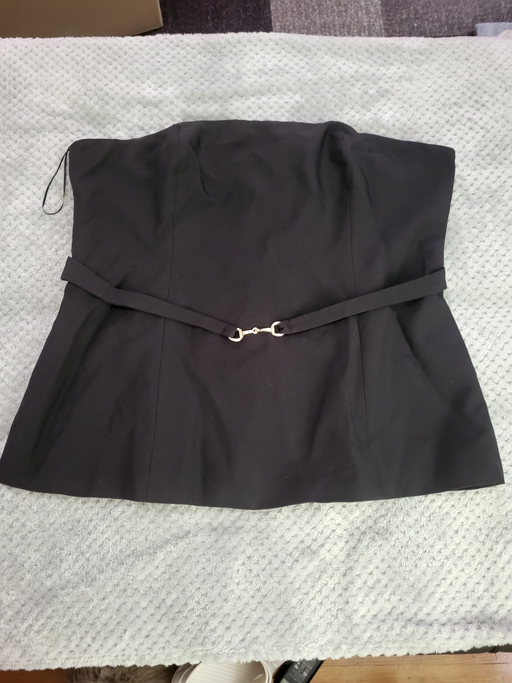 Nwt Fashion Nova Black Strapless Belted Peplum Top 3x